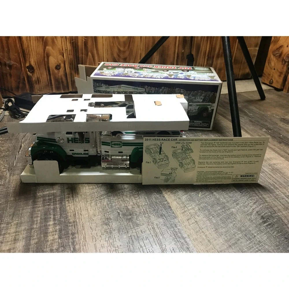 2011 Hess Toy Truck and Race Car with Lights and Sounds Original Box